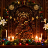 Our Lady of Perpetual Help Wood Art - Hand-Carved Catholic Gift - Mother Mary Comfort Figure