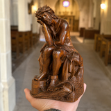 Boxwood "Crown of Thorns" Jesus Meditation Sculpture - Hand-carved Spiritual Art | A Concrete Reminder o - size and finish detail