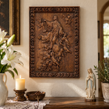 Assumption of Mary Hand-Carved Wood Wall Art: A Tribute to Heavenly Glory