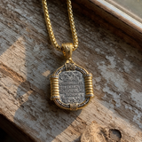Handmade S925K Silver Madonna Holding Child Necklace