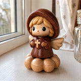 Silent Guardian Wooden Angel-A Small Prayer Companion for Her Bedside, Desk, or Prayer Corner