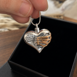 A Piece of My Heart Lives in Heaven Memorial Cremation Necklace - side view