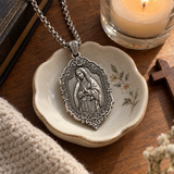 S925 Sterling Silver Our Lady of Guadalupe Prayer Pendant Necklace – Catholic Virgin Mary Medal