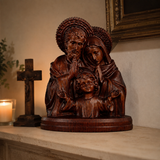 Hand-carved beechwood statue of the Holy Family – Jesus, Mary and Joseph
