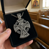 Double-Sided Silver Crucifix and St. Michael Pendant