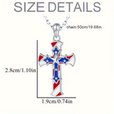 🇺🇸 American Flag Cross Necklace – Faith & Patriotism United