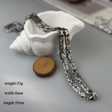 Men's Cross Byzantine Chain Titanium Steel Set, Christian Faith Bracelet & Necklace, Vintage Hollow Cross Religious Jewelry