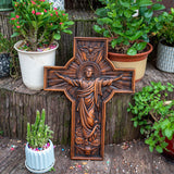 Ascension Cross Large Wooden Sculpture - BGCOPPER