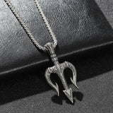 Poseidon Trident Necklace Men's Lucky Charm - BGCOPPER