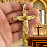 S925K Sandblasted Silver Jesus Crucifix Pendant