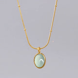 Oval Natural Necklace Pendant Chain - BGCOPPER