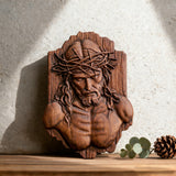 Bgcopper October Release | Beech Wood Sculpture of Jesus with Crown of Thorns — A Reminder of Love for Christmas