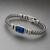 Vintage Sapphire Braided Copper Bracelet - size and finish detail