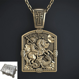 S925K Silver St. George Defeats the Dragon Protection Necklace - BGCOPPER