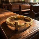 Men’s Stainless Steel Cross Chain Bracelet – Bold Christian Faith & Strength Jewelry