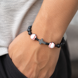 Sports Faith Baseball Bead Cross Adjustable Braided Bracelet