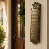 Vintage Doorpost Scripture Case with Deuteronomy 6:4–9 Scroll – Alloy Home Blessing Plaque