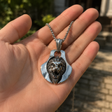 Men’s 3D Lion Head Shield Stainless Steel Vintage Necklace