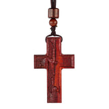 Wooden Savior Cross Necklace