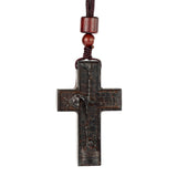 Wooden Savior Cross Necklace