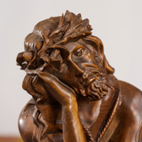 Boxwood "Crown of Thorns" Jesus Meditation Sculpture - Hand-carved Spiritual Art | A Concrete Reminder o - size and finish detail