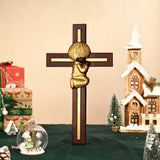 Praying Boy/Girl Cross Wooden Sculpture - BGCOPPER