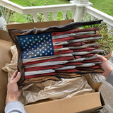 Hand-Carved Solid Wood American Flag Wall Art – Rustic Patriotic Home Decor & Veteran Gift