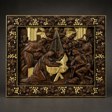 Krippe Holz geschnitzte Plakette, natürliche Buche Massivholz Religiöses Geschenk, Christliches Weihnachts geschenk
