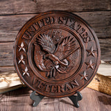 "I'm a Veteran" Roundel Woodcarving - A Tribute to All Veterans - BGCOPPER