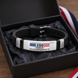 USA 250 Years of Independence Patriotic Flag Silicone Bracelet