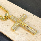 Jesus Cross Diamond - Encrusted Necklace - BGCOPPER