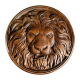 Carved Lion Head Wood Carving Wall Art - BGCOPPER