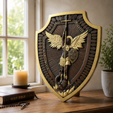 Guardian Michael Wood Carving - Handcrafted Spiritual Shield & Heirloom Gift