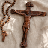 Sacred Art Solid Wood Crucifix - craftsmanship detail