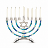Hanukkah Menorah with Star of David – 9-Branch Candle Holder, Symbol of Faith, Hope & Miracles, Elegant Judaica Home Decor & Meaningful Jewish Gift
