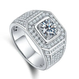 One Carat Super Luxury Moissanite Diamonds Men's Ring - BGCOPPER