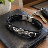 Men's Treble Clef Leather Bracelet – Stainless Steel Music Note Jewelry, A Meaningful Gift for Music Lovers