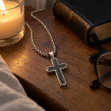 Modern Cross Pendant Necklace – Titanium Steel Christian Necklace for Men