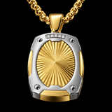 Radiant Shield Pendant Necklace – Titanium Steel Faith-Inspired Men's Necklac