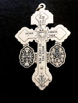 Double Pardon Cross Double Sided Engraved Miraculous Medal St. Benedict Medal Pendant - BGCOPPER
