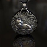 Pure Pewter Grassland Lion Pendant - BGCOPPER