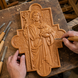 God's Shepherd religious gift Wooden carved chrirstian wall art