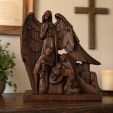 Heilige Familie mit Schutzengel Statue-Göttlicher Segen für Ihr Zuhause