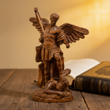 Boxwood Archangel Michael Carving: A Christmas Gift of Divine Protection