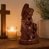 Hand-carved beechwood statue of the Holy Family – Jesus, Mary and Joseph