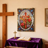 🌟 Stained Glass Cross Window Art: Where Faith Meets Light