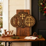 St. Benedict's Exorcism Medal Christian Exorcism Plaque - Wall Decor