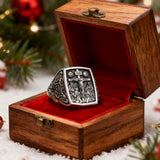 S925K Silver Handcrafted Jesus Crucifixion Scene Ring