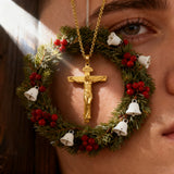 S925K Sandblasted Silver Jesus Crucifix Pendant