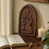 Hand-Carved Beechwood Christian Marriage Prayer Plaque – Personalized Wedding & Anniversary Gift